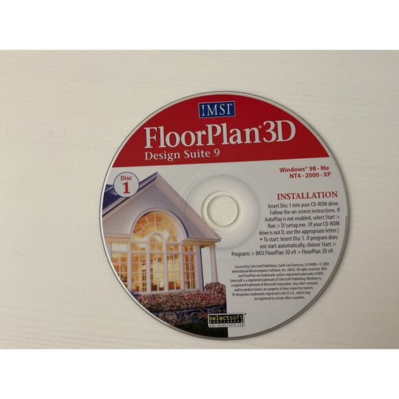 IMSI FloorPlan 3D Design Suite 9 CD Set For Windows 98/Me/NT4/2000/XP - Picture 3 of 4